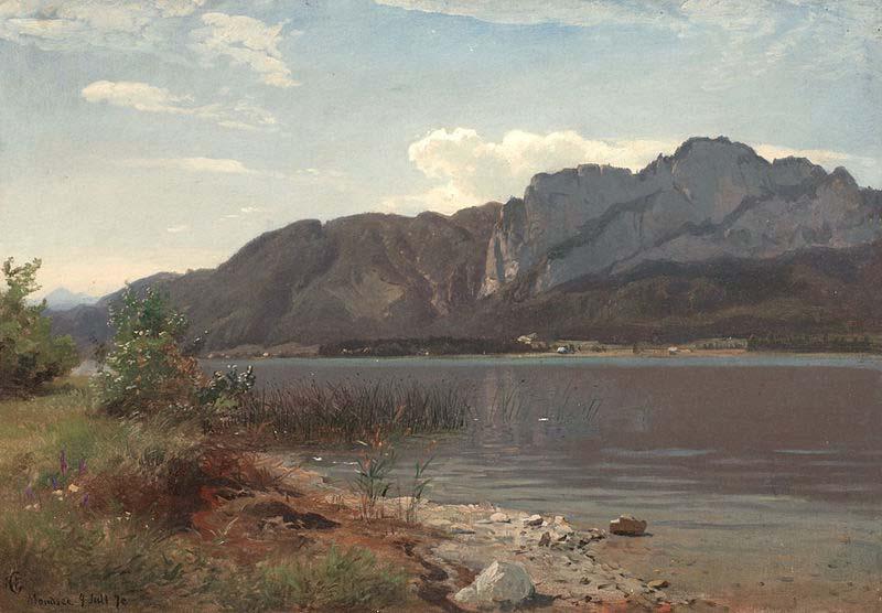 Hans Gude Painting Landskap fra Drachenwand ved Mondsee Germany oil painting art